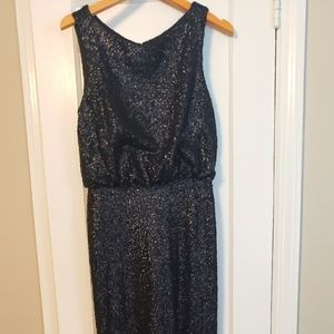Long  black sequin gown size 10